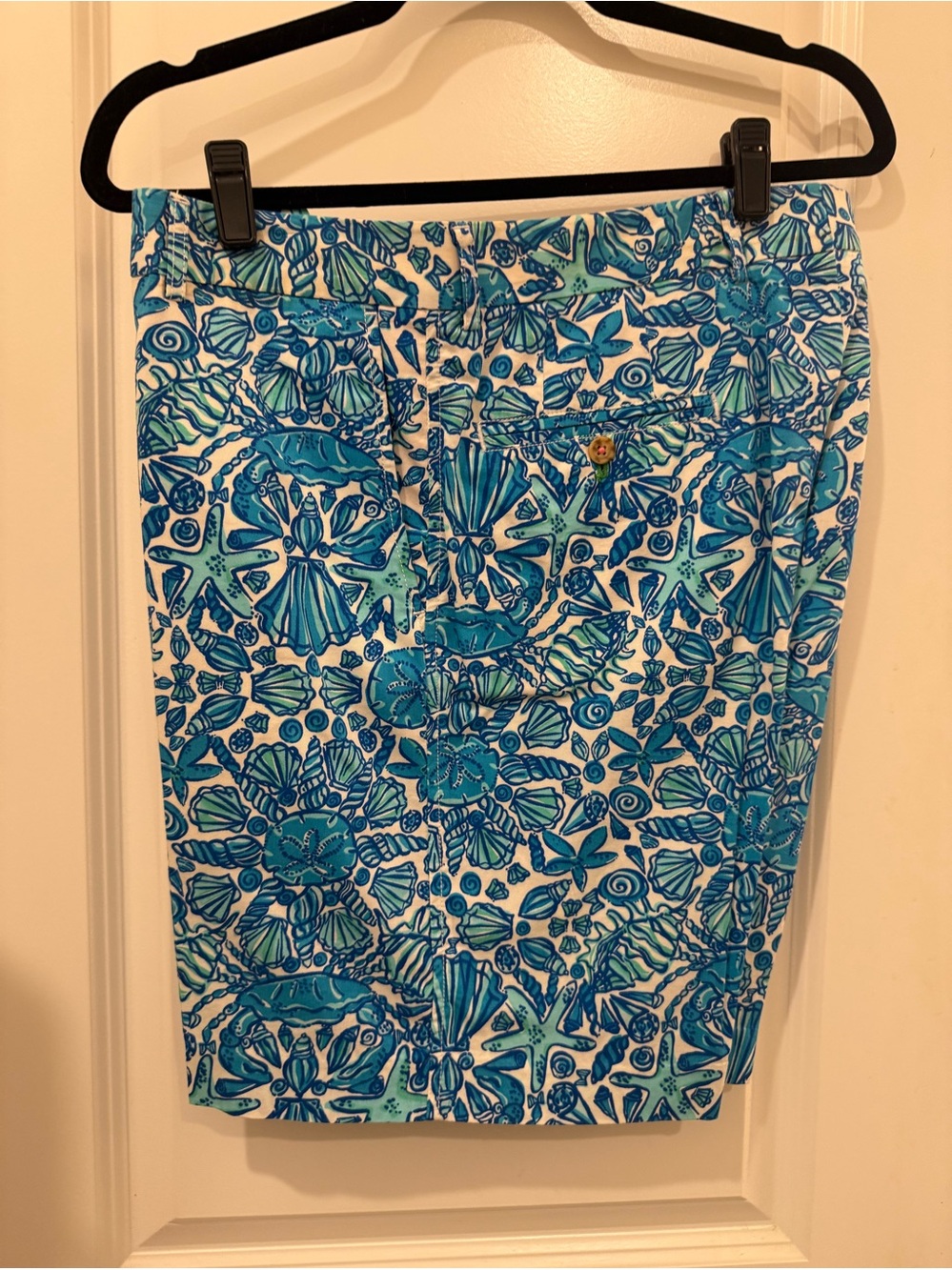 illy Pulitzer Men’s Cotton Shorts Size 34 Blue Coastal Seashell Print